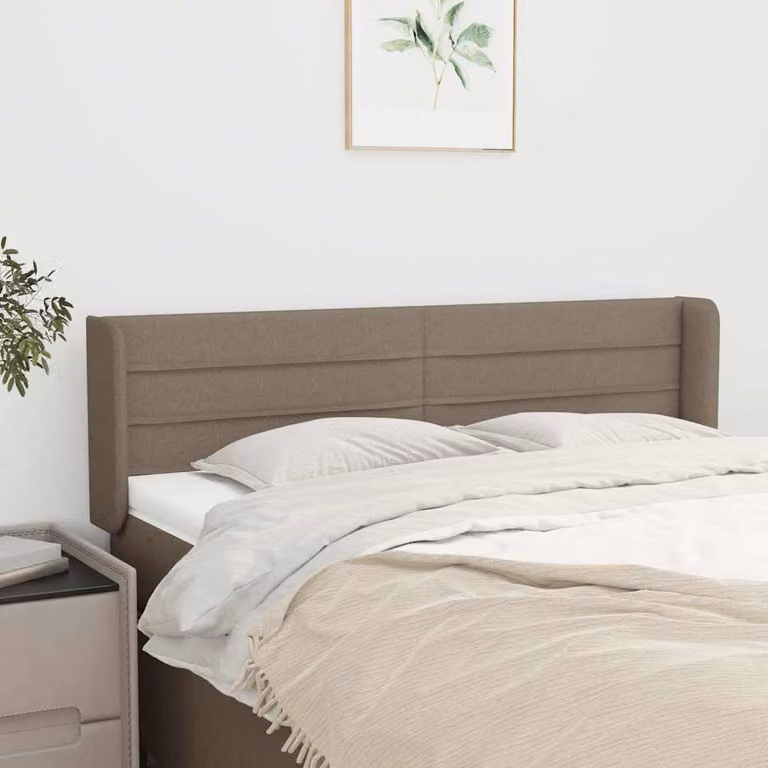 Testiera ad orecchio vidaXL in tessuto beige/grigio L: 147 cm, P: 16 cm, H: 78-88 cm
