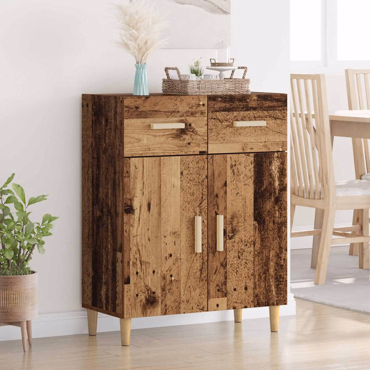 Credenza moderna vidaXL in legno ingegnerizzato color marrone L/P/H: 69.5 x 34 x 89 cm