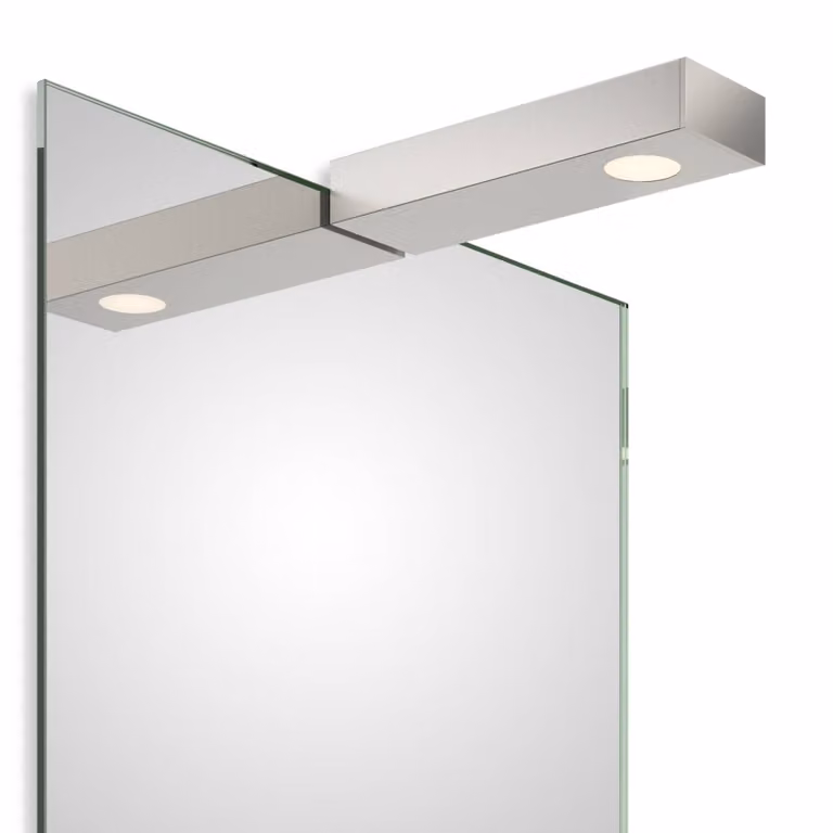 Decor Walther Flat 1 lampada LED da fissare nichel, Alluminio / Grigio / Zincato, Bagno, Metallo, Applique