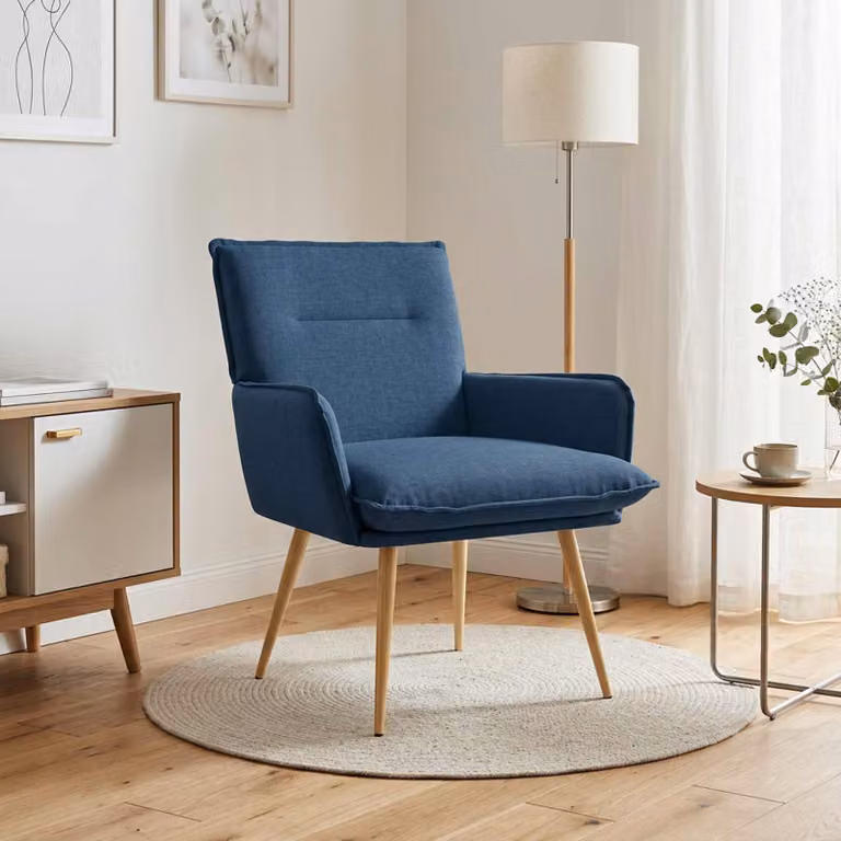 vidaXL Poltrona Blu Tessuto