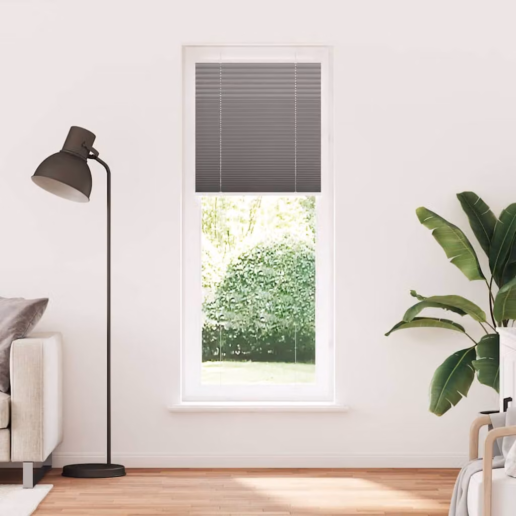 vidaXL Tenda Plissettata Antracite 80x200 cm Larghezza Tessuto 79,4 cm