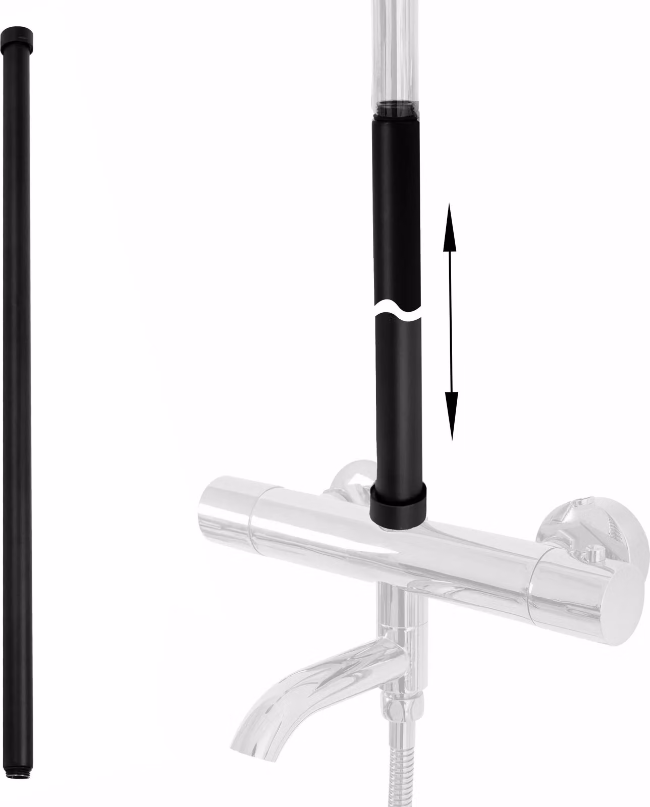 Prolunga per Set Vasca/Doccia Rea 60 cm Black