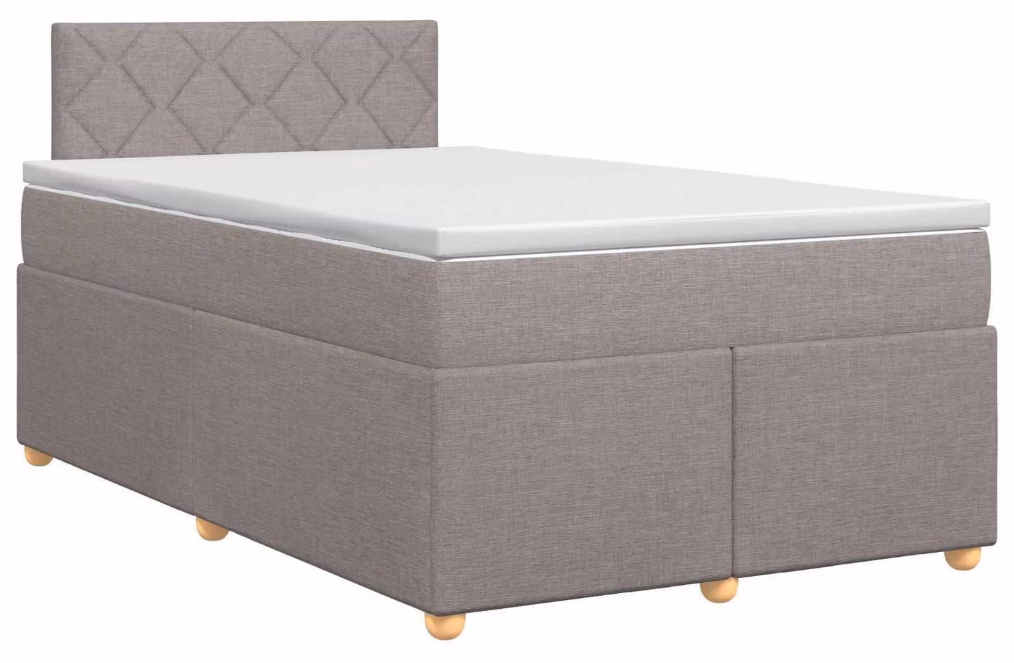 Letto a molle con materasso Taupe 120 x 190 cm in tessuto