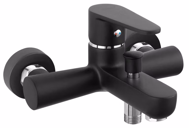 Algeo Black - Miscelatore monocomando per vasca da bagno, colore nero