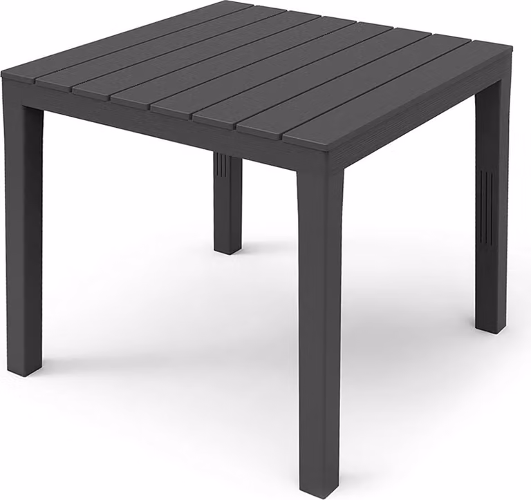 Tavolo da giardino antracite - dimensioni approssimative: 78 cm x 78 cm x 72 cm - tavolo in plastica per esterno