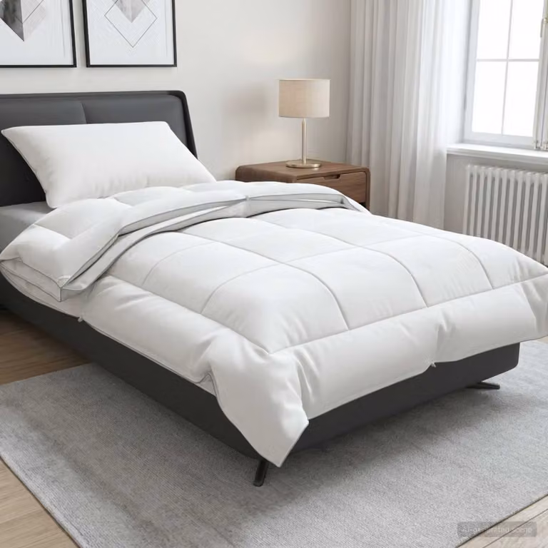 Set di piumone e cuscini 2 pz vidaXL 4 stagioni bianco L 150 x P 200 cm