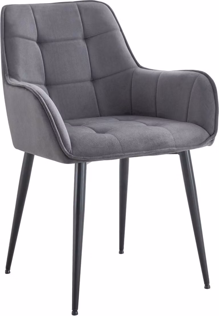 Sedia da pranzo - Lean Chair - Comfort laccato - Rivestimento in velluto, robusta struttura in metallo | Colore: grigio scuro