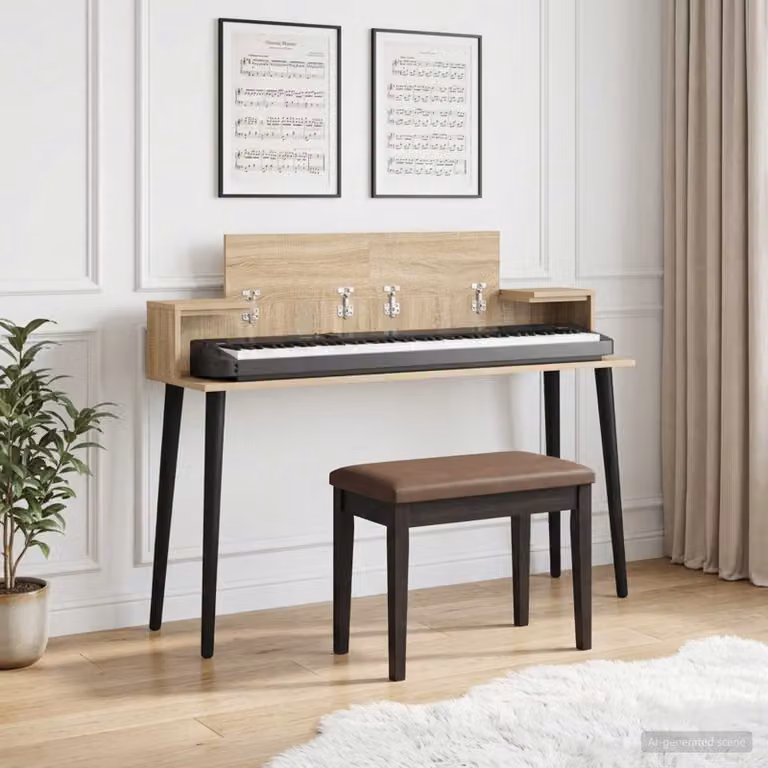 Scrivania da studio moderna vidaXL in legno Rovere Sonoma L/P/H: 130 x 36 x 19,5 cm