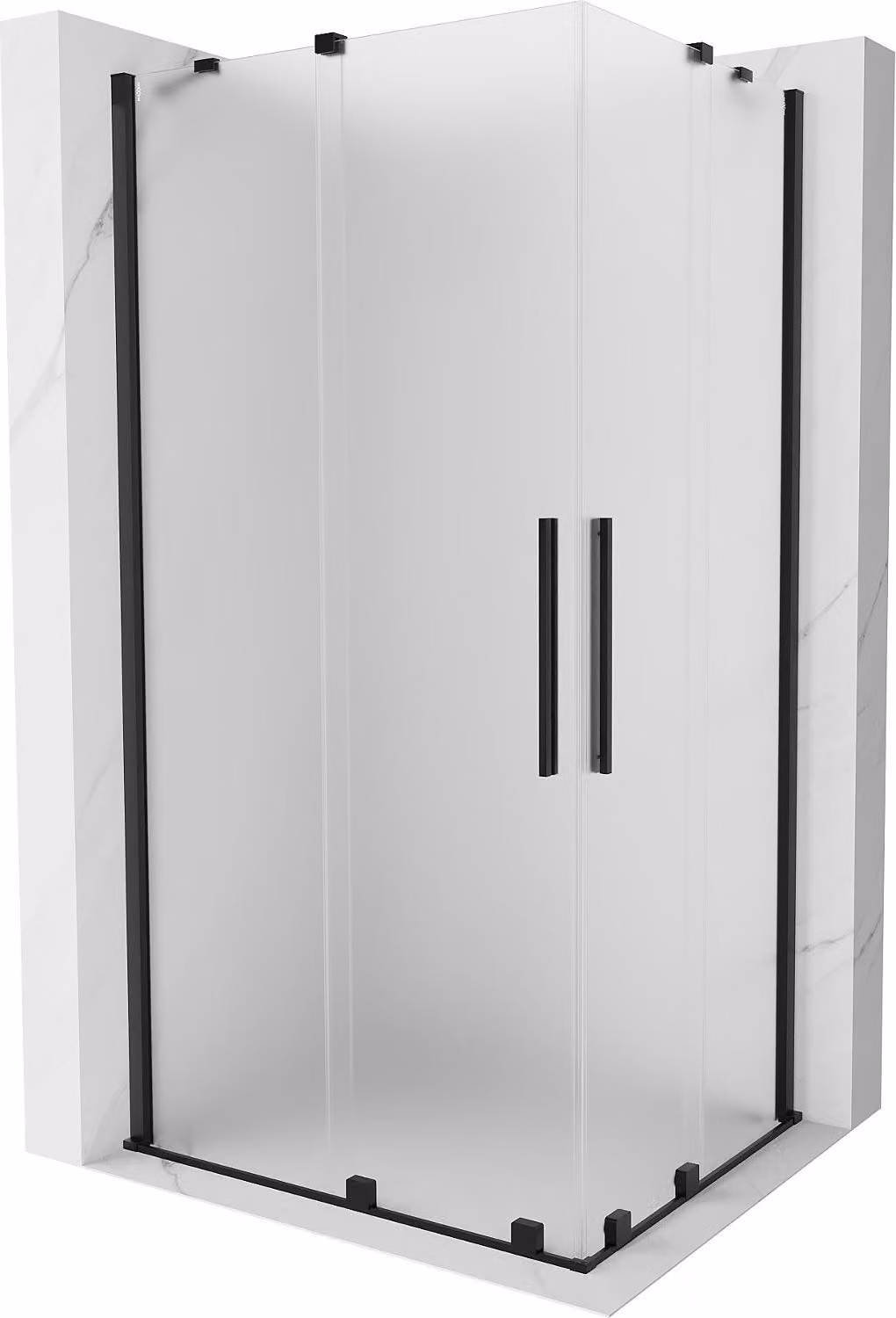 Mexen Velar Duo cabina doccia scorrevole 90 x 80 cm, satinata, nera - 871-090-080-32-70