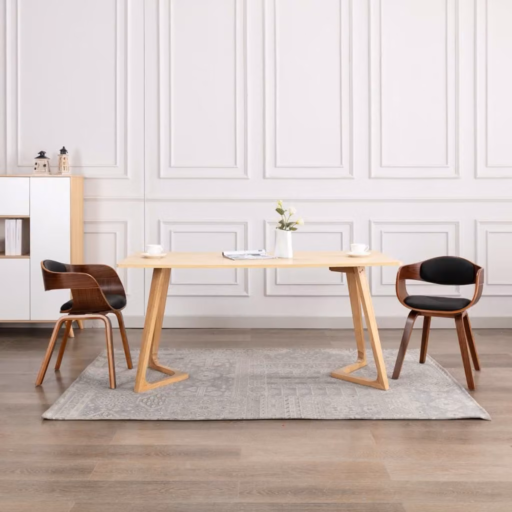 The Living Store Sedie da pranzo 2 pz. Bentwood e Similcuoio