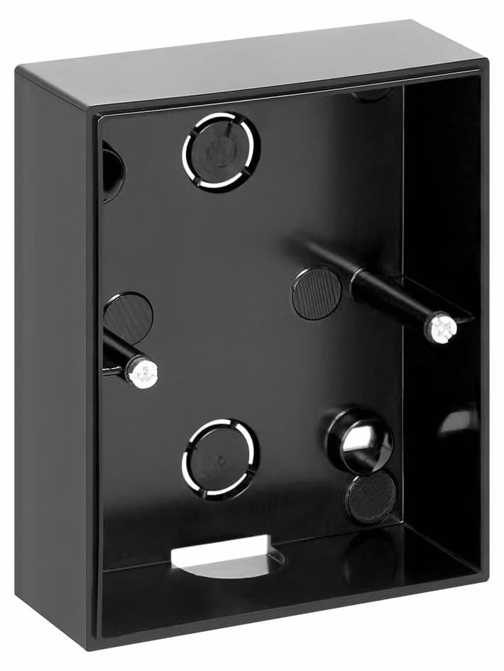 Scatola di derivazione a incasso, telaio doppio, per montaggio a parete, in ABS, grado di protezione IP20 (nero opaco)