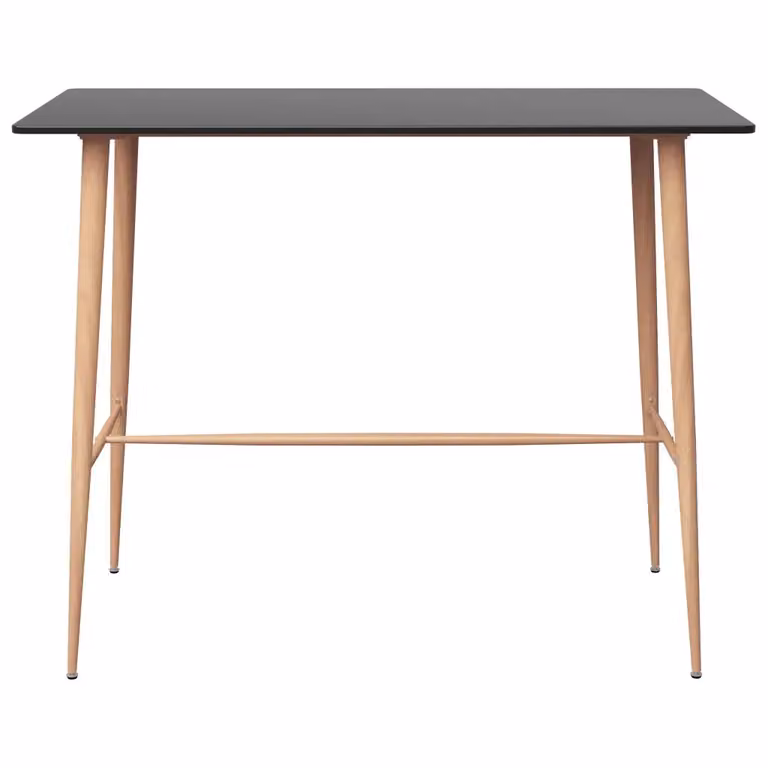 Set da pranzo moderno vidaXL composto da tavolo rettangolare e 6 sedie, nero e bianco, in MDF e metallo