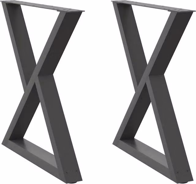 Gambe per tavolo da pranzo 2 pz | Piede del tavolo Antracite 80x(72-73,3) cm Acciaio