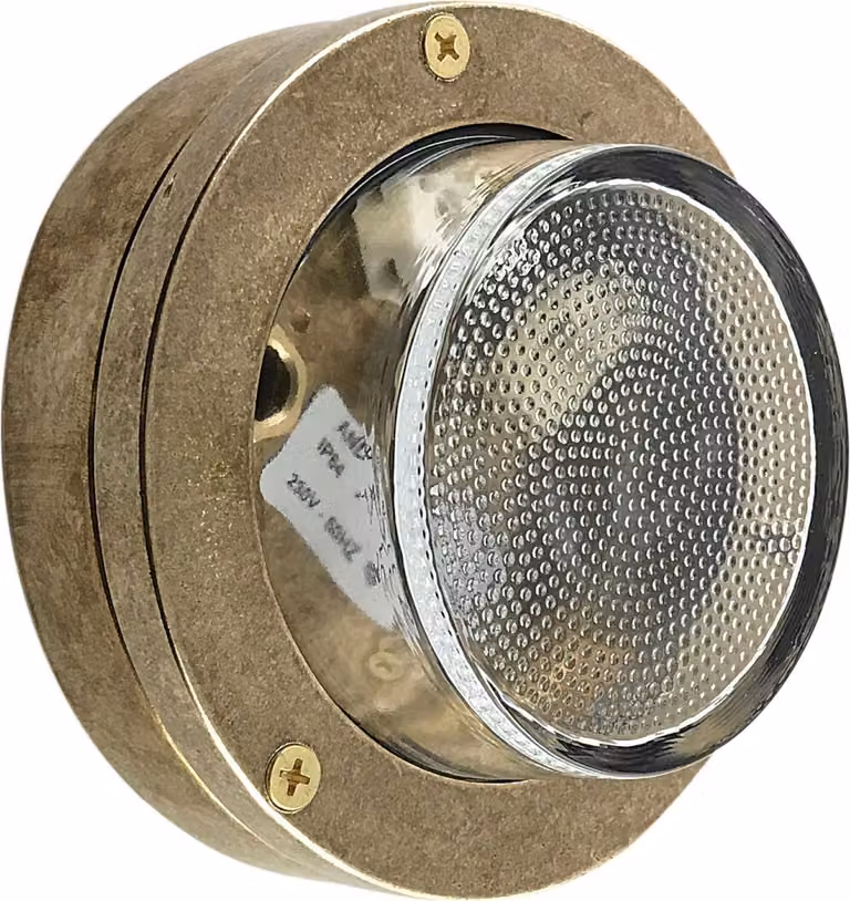 Applique da esterno in vetro vero ottone G9 IP64 rotondo D: 14 cm in ottone Maritim luce da cantina