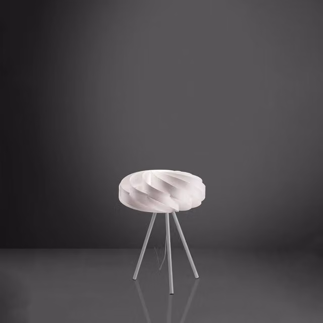 Lampada da scrivania moderna Flat Polilux Linea Zero in metallo e plastica bianca con attacco E27