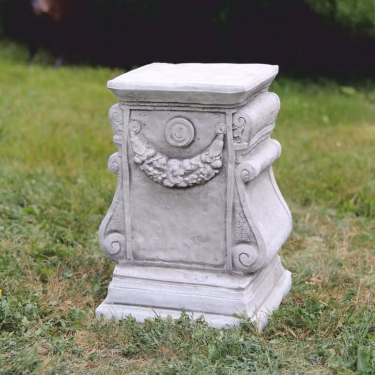 Colonna in stile barocco "Casa Padrino", grigia, altezza 30 cm - Elegante colonna da giardino in stile barocco - Colonna decorativa per il giardino - Accessori decorativi per giardino e terrazza in stile barocco