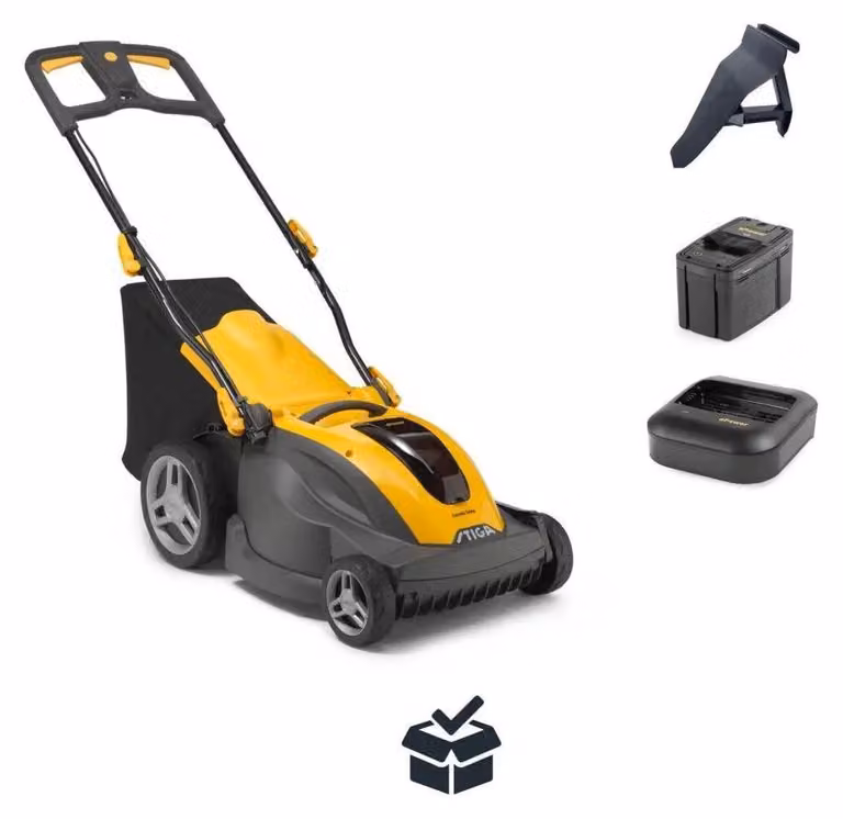 Tosaerba a batteria STIGA COMBI 344e, larghezza di taglio 42 cm, funzione mulching, incl. batteria e caricabatterie
