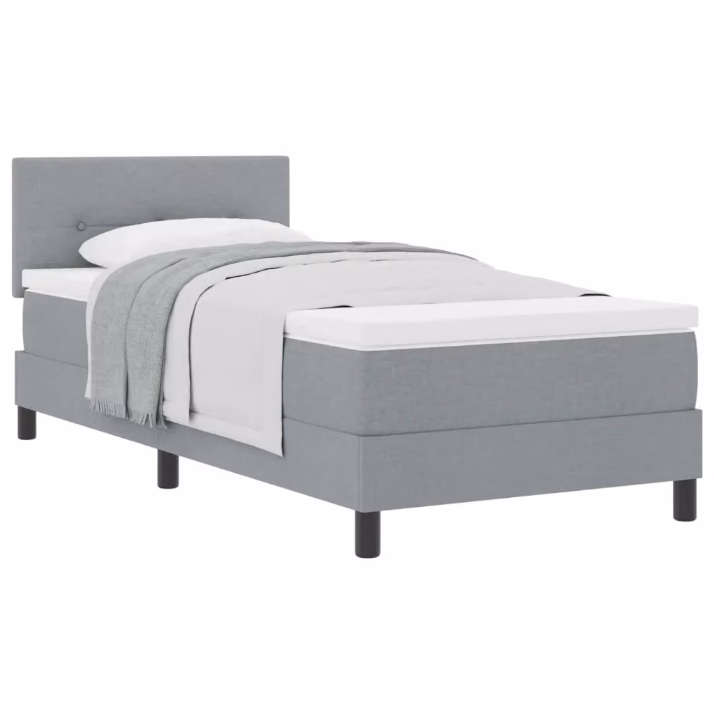 Letto ibrido con testiera in tessuto grigio vidaXL L/P: 90 x 190 cm – 2