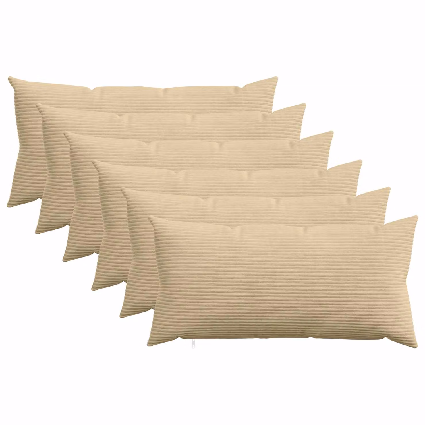 Set di 6 federe vidaXL HEERLEN in velluto a coste, Grigio Verde, L 40 x P 80 cm