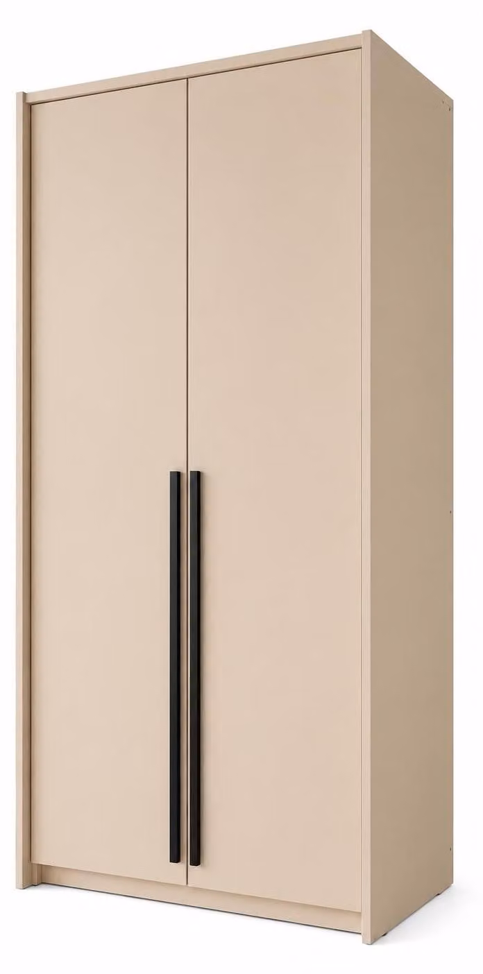 Armadio, color sabbia, dimensioni 105 x 217 cm, 2 ante da 65 cm
