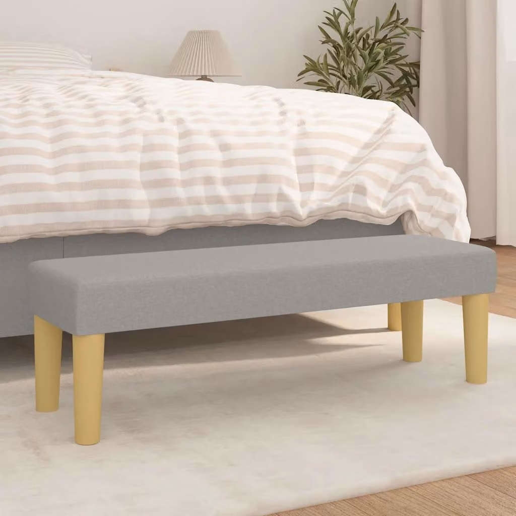 Panca moderna vidaXL in tessuto grigio con struttura in legno L 100 cm x P 30 cm x H 30 cm