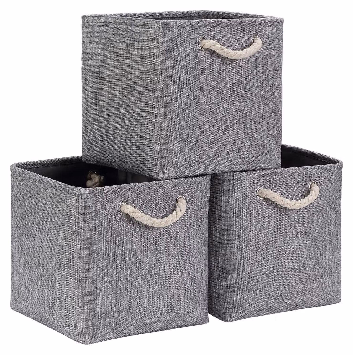 Contenitore pieghevole in tela - 25x25 cm - Set da 3