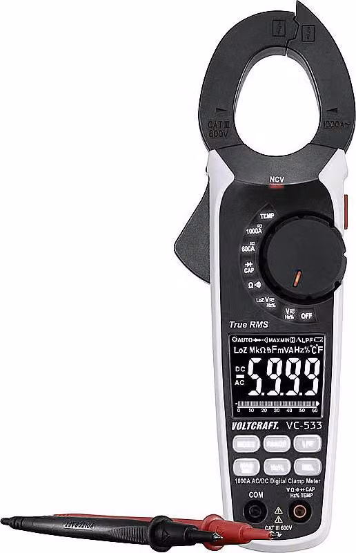 VOLTCRAFT VC-533 Stromzange digital CAT III 600 V Anzeige (Counts): 6000 (VC-8466770)