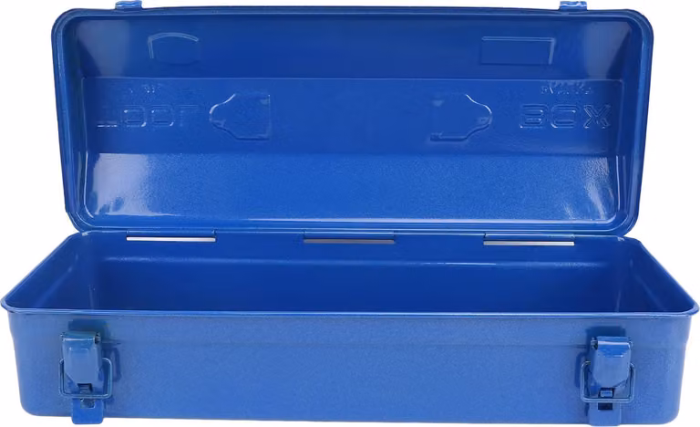 Cassetta degli attrezzi blu con struttura in metallo ed elevata capacità di carico, organizzatore portatile per officina, garage, auto, cantiere 410