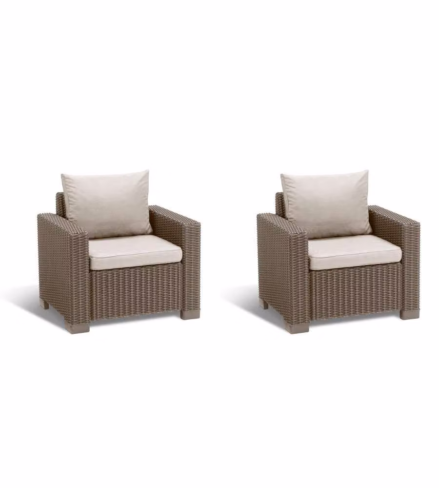 Keter Poltrone da Giardino California - Cappuccino - 83x68x71,5 cm