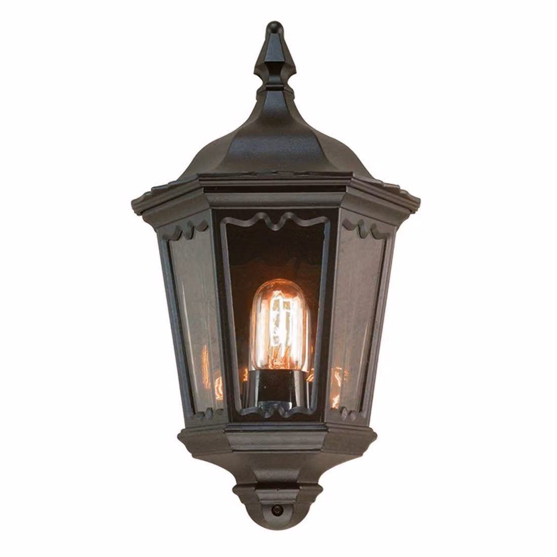 Applique da esterno Medstead nera 1xE27x60W in alluminio, dimensioni: 44,5x26x14 cm, IP44, Elstead