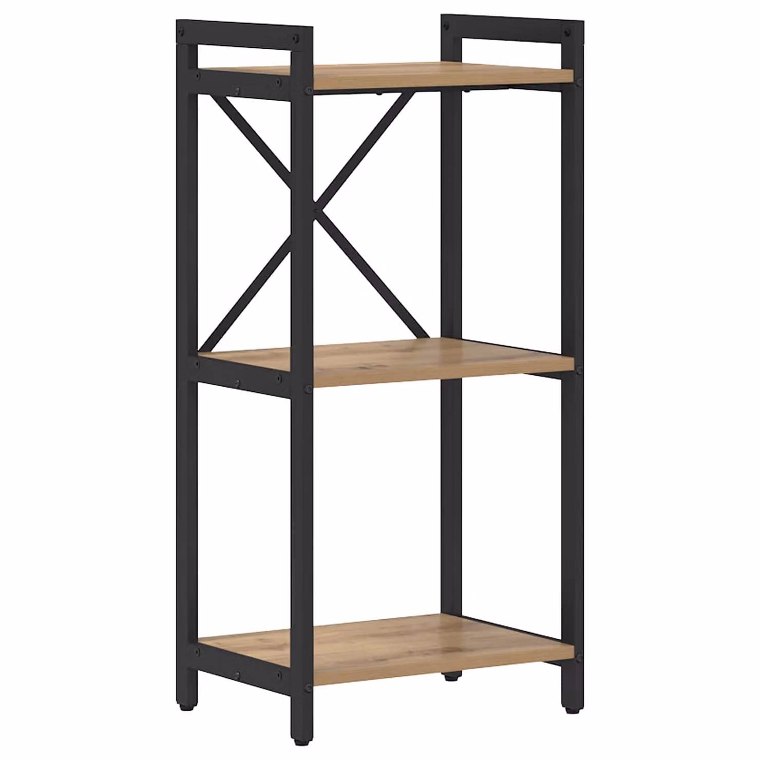 Libreria industrial vidaXL in legno e metallo, marrone e nero, L 40 cm x P 30 cm x H 85 cm