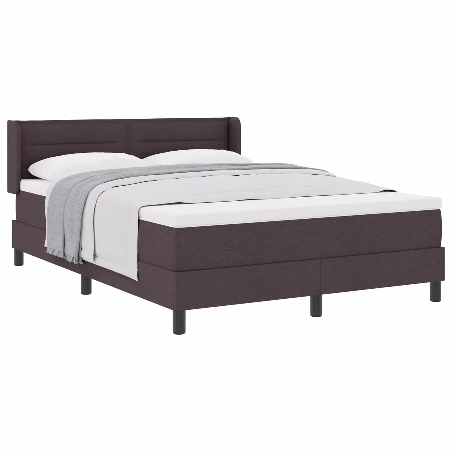 Letto a molle con testiera vidaXL in tessuto marrone scuro L/P/H: 200 x 140 x 280 cm