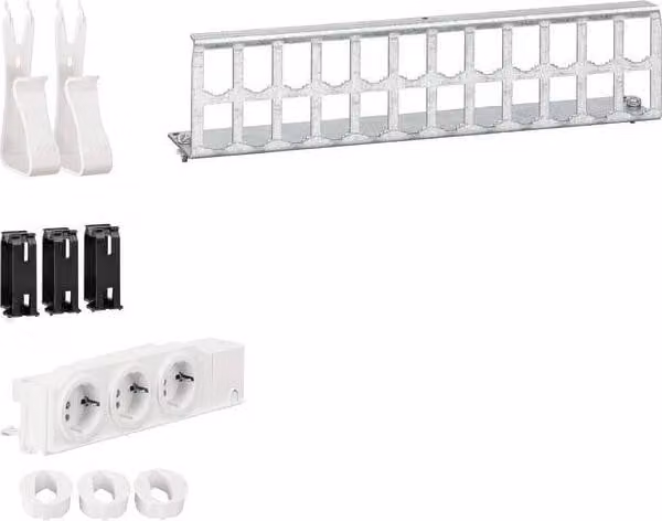 HAGER Kit multimediale con UM00M4 3xpresa di corrente, Patch-Panel RJ45