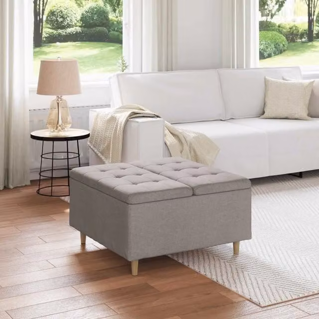 Pouf con Storage Talpa 80 x 80 x 45 cm Tessuto 876837