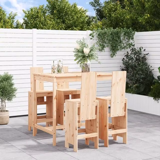 Set Bar da Giardino 5 pz in Legno Massello di Pino 3157775