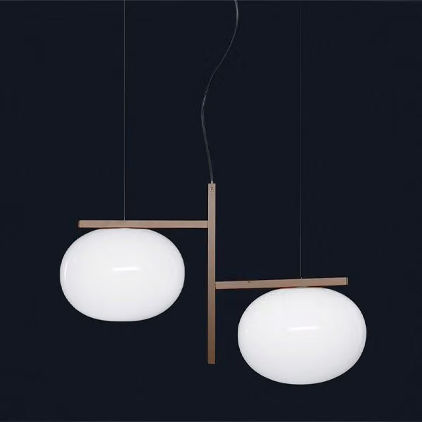 Lampada a sospensione Oluce Alba in metallo e vetro con lampadina sostituibile E27