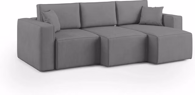 Divano 3 sedute Morfeo Divani.Store in tessuto grigio con imbottitura in piuma e coperture rimovibili, Larghezza: 245 cm