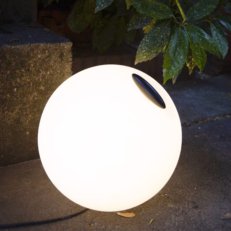 Martinelli Luce Bowl sferica da esterni Ø 35cm, Bianco / Opale, Plastica, Design