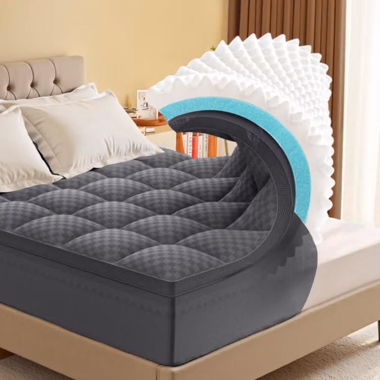 Topper per materasso da 10,5 cm in memory foam, ideale per chi soffre di mal di schiena