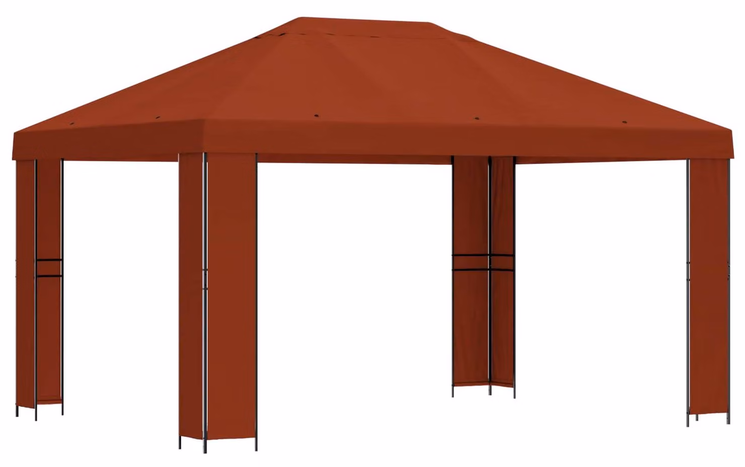 Gazebo 4 × 3 m Terracotta Poliestere e Acciaio 190 gsm