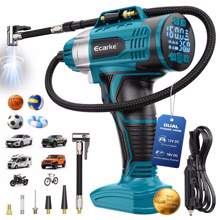 Compressore d'aria portatile, 160 psi, 50 l/min, digitale, con spegnimento automatico