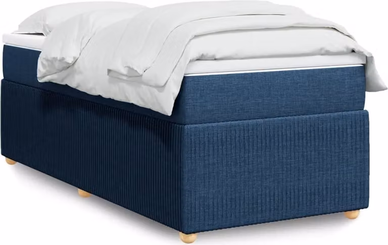 Maison Exclusive - Giroletto a Molle con Materasso Blu 90x190 cm in Tessuto