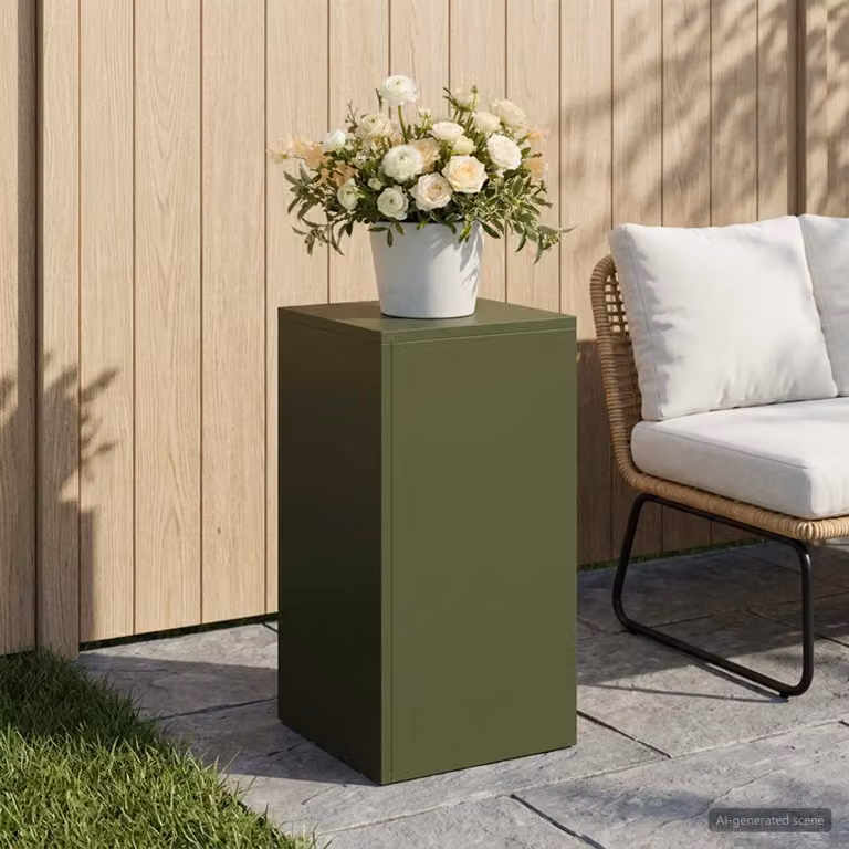 Supporto per piante vidaXL in acciaio Corten colore verde oliva L/P/H: 30 x 30 x 60 cm
