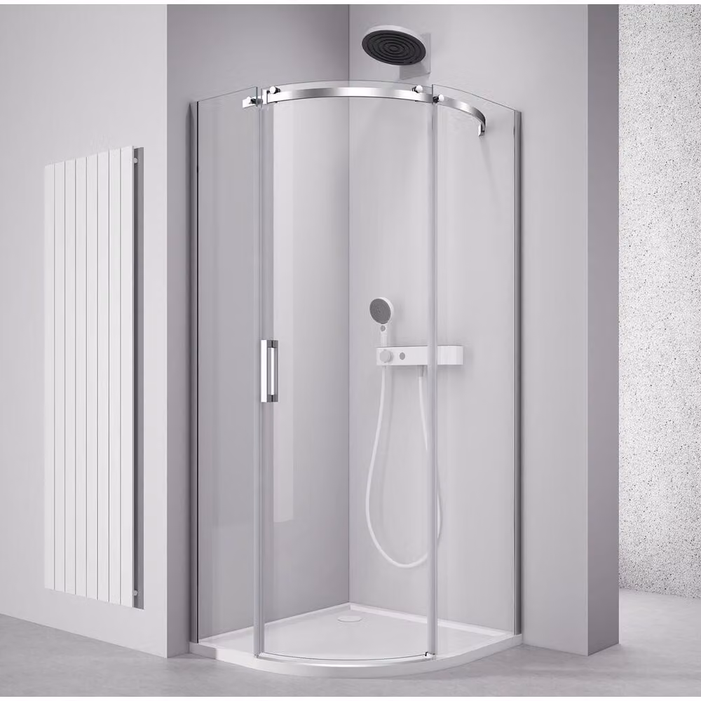 THRON ROUND Box doccia a quarto di cerchio 900x900 mm, vetro trasparente, versione destra