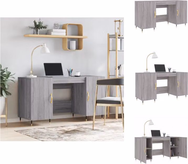 vidaXL Scrivania grigio Sonoma 140x50x75 cm in legno - Scrivanie