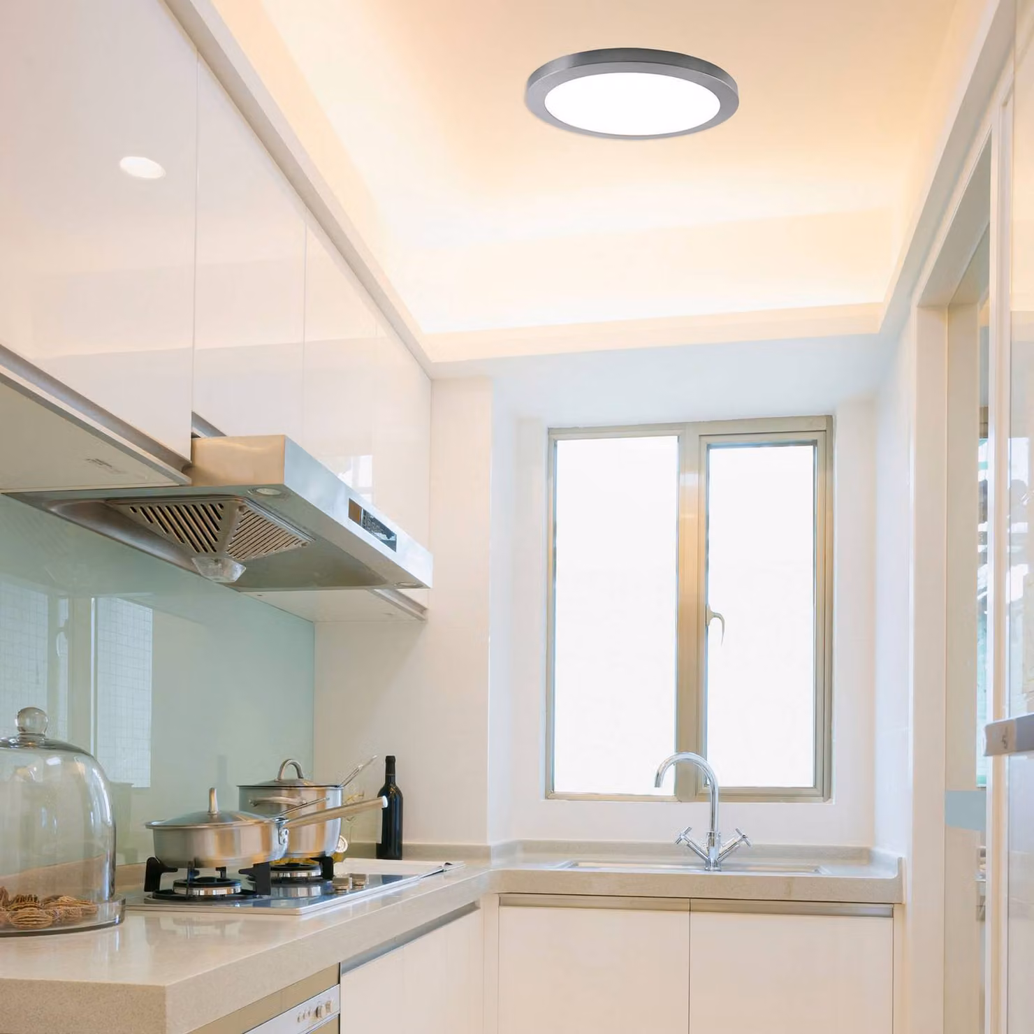 Näve Plafoniera a LED Bonus, Alluminio / Grigio / Zincato, Soggiorno / Sala da pranzo, Alluminio, Moderno, Plafoniera LED