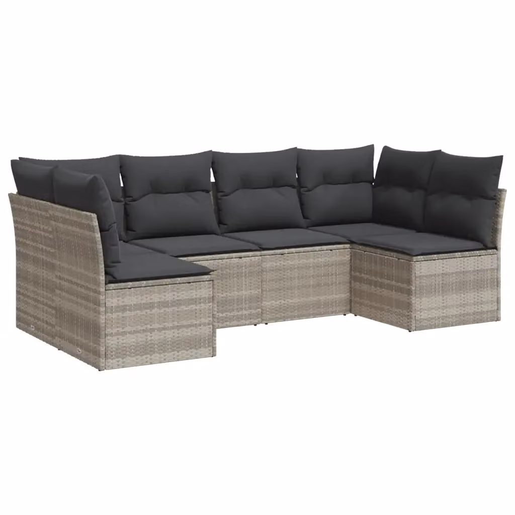 vidaXL Set Divano da Giardino a L con Cuscini Grigio Moderno con Struttura in Metallo e Polyrattan – 2