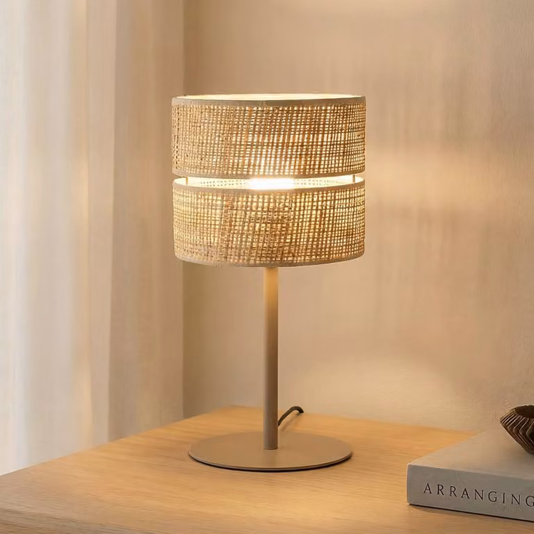 Lampada da tavolo Calma TK Lighting, Crema / Ambra, Soggiorno / Sala da pranzo, Lampada da tavolo
