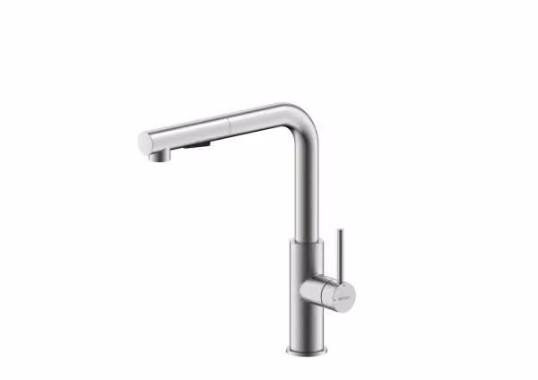 NABER NAMOR 4 miscelatore in acciaio inox spazzolato con canna doccia girevole / Rubinetto da cucina / Miscelatore monocomando