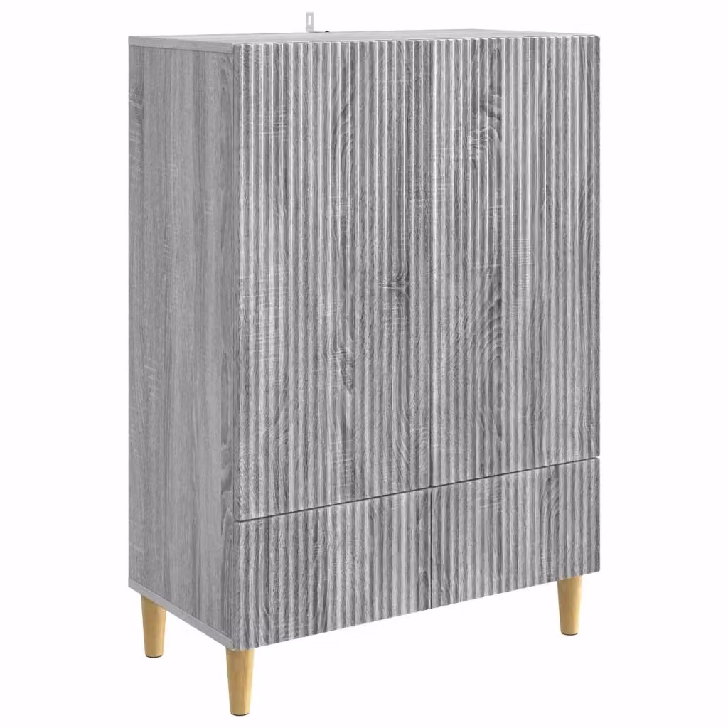 Credenza moderna vidaXL in legno ingegnerizzato grigio, L 66 cm x P 34,5 cm x H 95 cm – 2